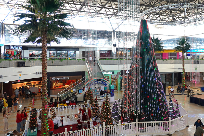 マイクロネシアモールのクリスマスツリーの飾り付け