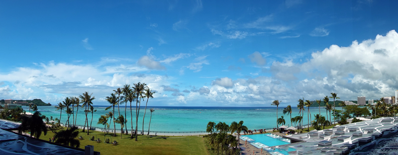 スイートルームから見えるタモン湾のオーシャンフロントビュー