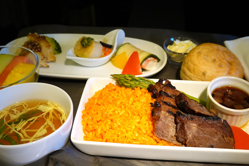 JAL942 グアム　成田便　ビジネスクラス　機内食