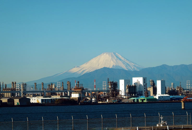 羽田空港から見られる富士山