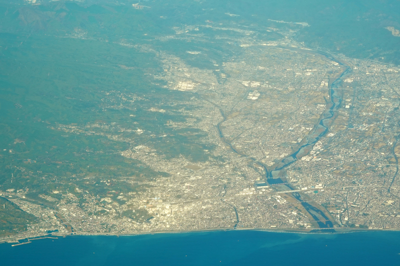 小田原上空の空撮