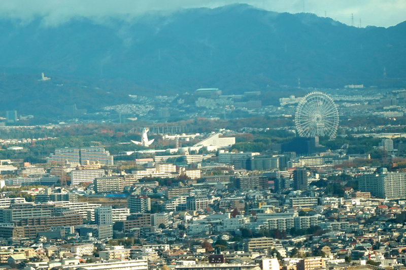 万博記念公園　空撮　