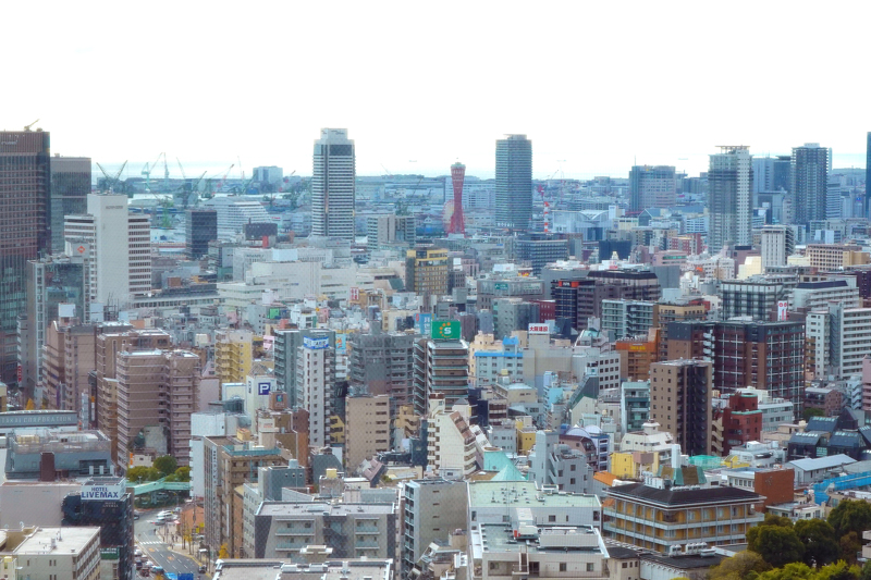 ANAクラウンプラザホテル神戸の客室から見える神戸市街の景色