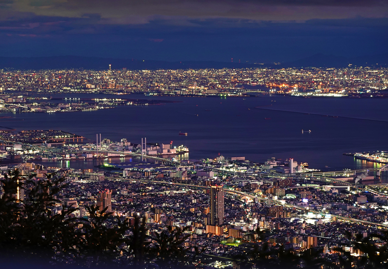 掬星台から眺める神戸の100万ドルの夜景