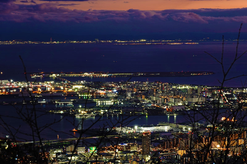掬星台から眺める神戸の100万ドルの夜景