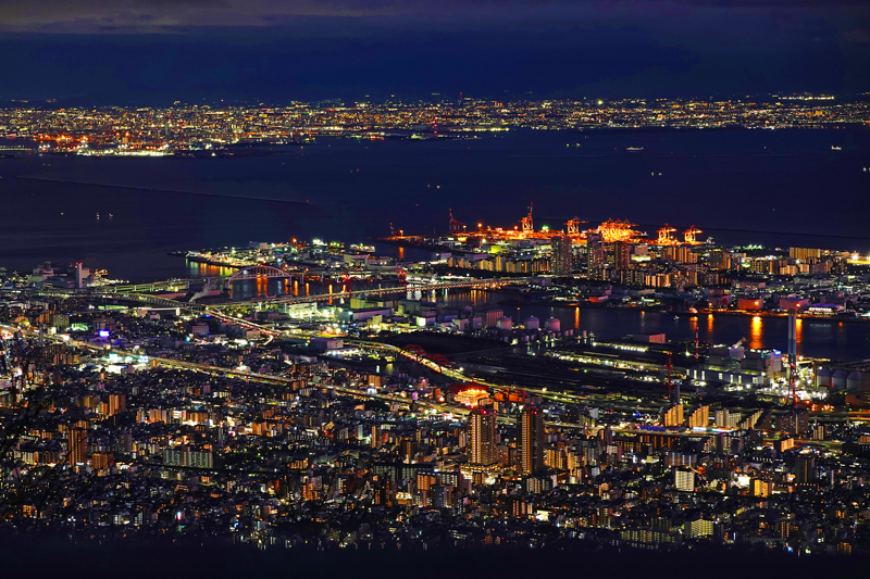 掬星台から眺める神戸の100万ドルの夜景